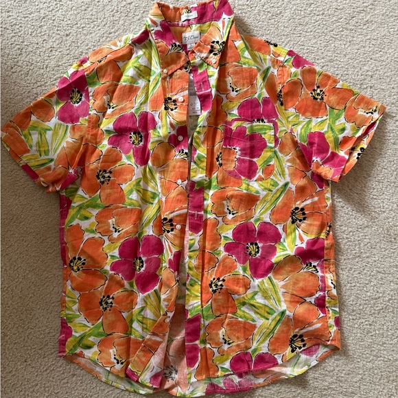 J. Crew Other - J Crew Linen Floral Men's Shirt L